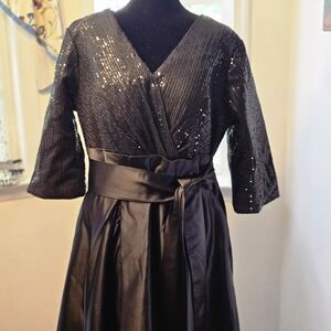 Elegant Black Sequin‎ Top Gown Dress Evening Formal Party Cocktail Womens 18W